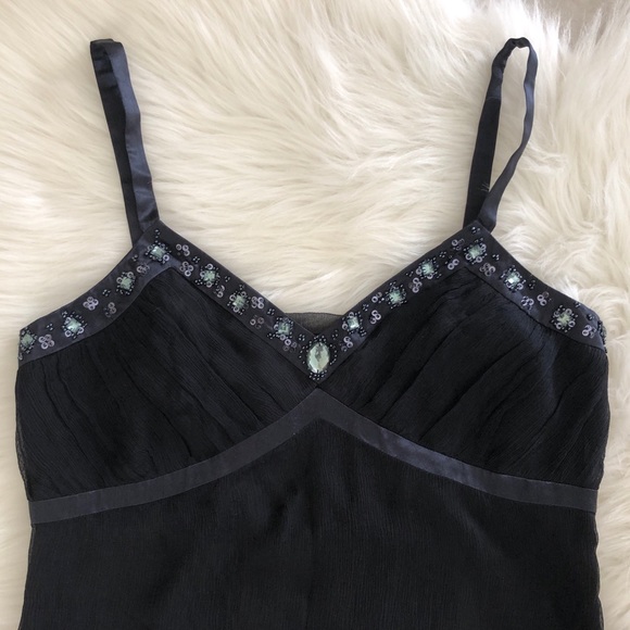 Navy Tank Top w/ Beading, size M - Picture 2 of 5